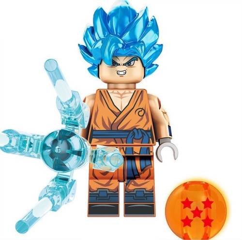 Goku Super Sayajin Blue Deus Azul Dragon Ball Blocos Boneco